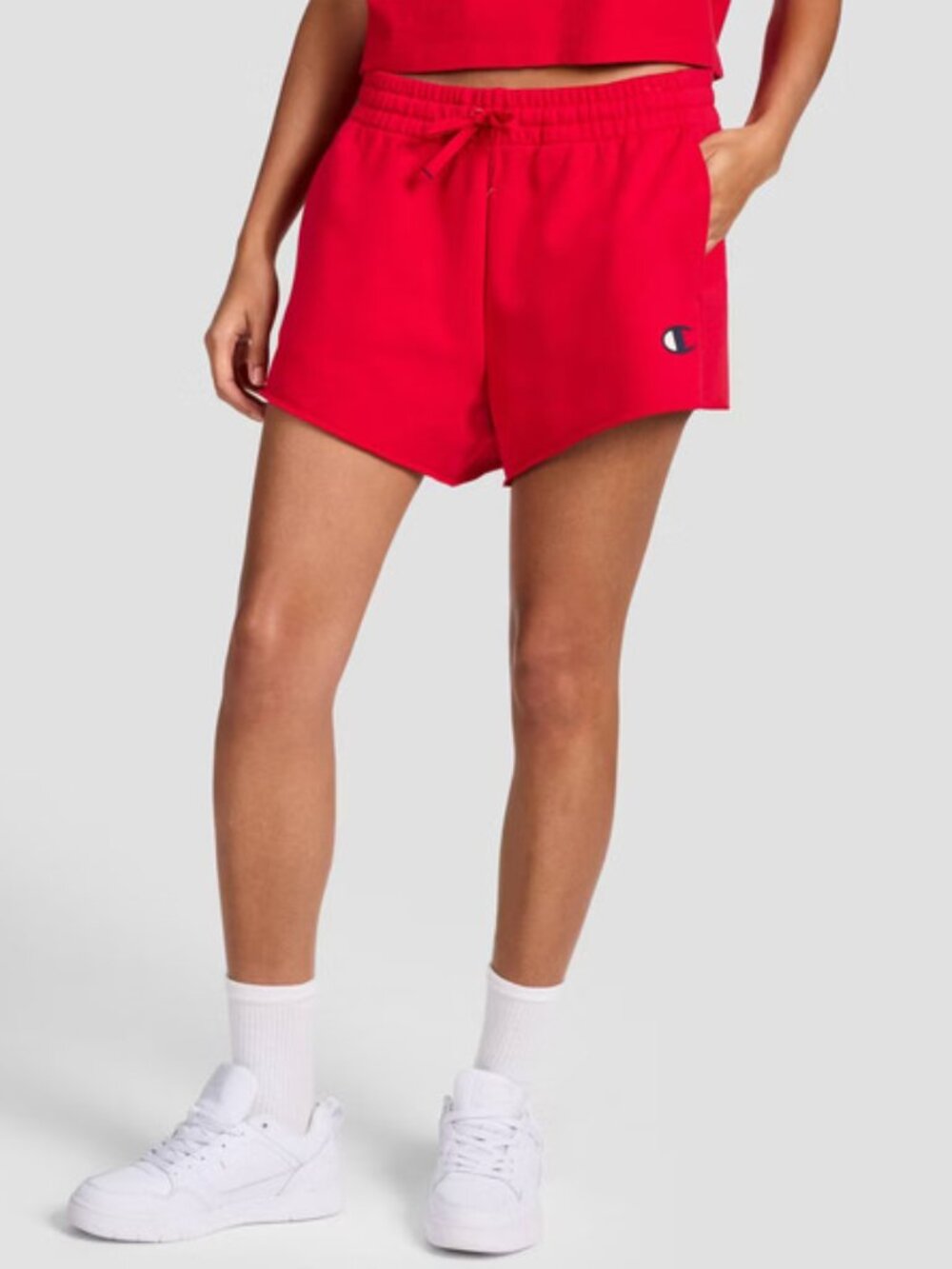 Champion Women's‎ French Terry Pull-On Shorts | Medium | Red | NWT